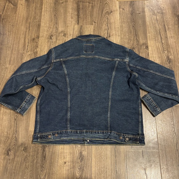 Levi's Denim Trucker Jacket Mens Size XL Dark Blue Wash Long Sleeve - Picture 8 of 12